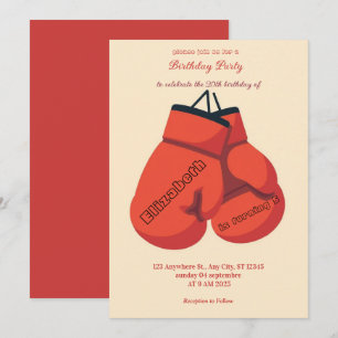 invitation d'anniversaire de boxe sportive