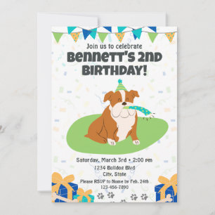 Invitation d'anniversaire de Bulldog