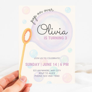 Invitation d'anniversaire de bulle, troisième Invi