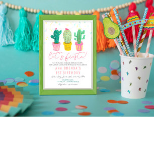 Invitation d'anniversaire de cactus de fête pour t