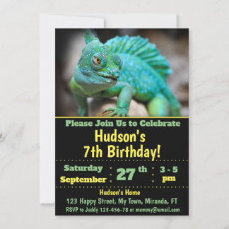Invitation d'anniversaire de caméléon
