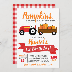 Invitation d'anniversaire de camion citrouille - T