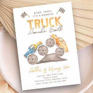 Invitation d'anniversaire de camion monstre