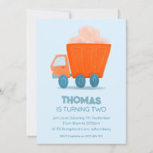 Invitation d'anniversaire de camion, tout âge