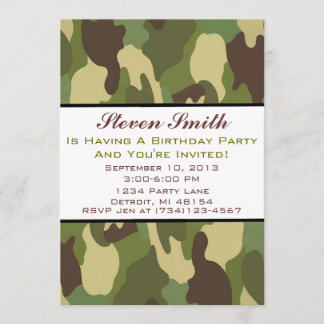 Invitation d'anniversaire de Camo du garçon