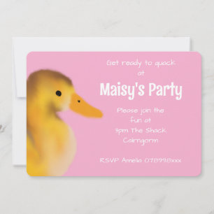 Invitation d'anniversaire de caneton mignon