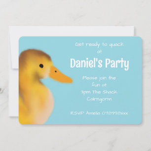 Invitation d'anniversaire de caneton mignon
