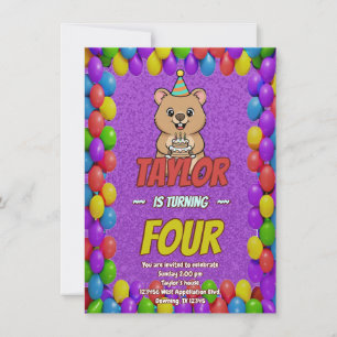 Invitation d'anniversaire de capybara joyeux