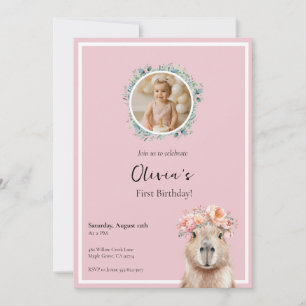Invitation d'anniversaire de Capybara • Premier an
