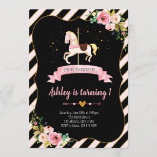 Invitation d'anniversaire de carrousel