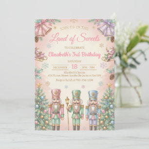 Invitation d'anniversaire de Casse-Noisette rose