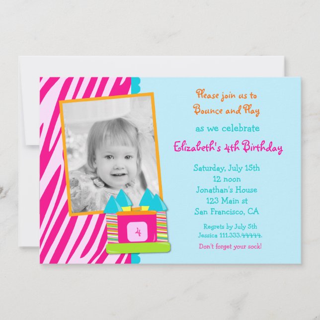 Invitation d'anniversaire de Chambre de rebond (Devant)