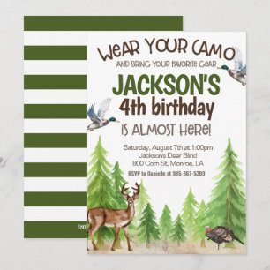 Invitation d'anniversaire de chasse TOUT ÂGE
