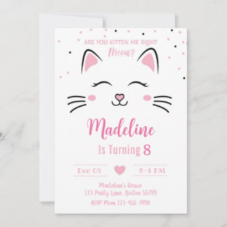 Invitation d'anniversaire de chat Kitten Invitatio