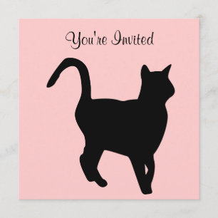 Invitation d'anniversaire de chat noir