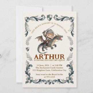 Invitation d'anniversaire de château de chevalier