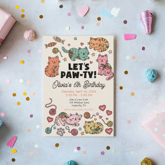 Invitation d'anniversaire de chaton mignon