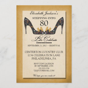 Invitation d'anniversaire de chaussure florale