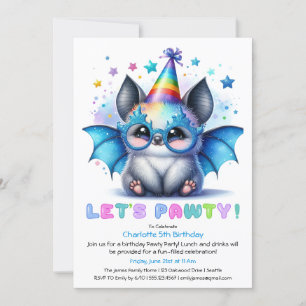 Invitation d'anniversaire de chauve-souris éffraya