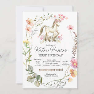 Invitation d'anniversaire de cheval, invitation d'