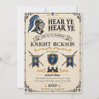 Invitation d'anniversaire de chevalier personnalis