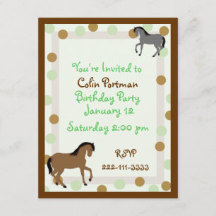 Invitation d'anniversaire de chevaux
