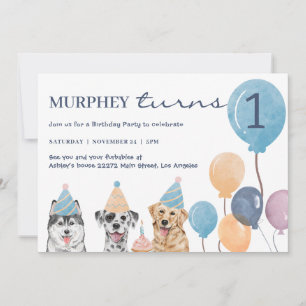 Invitation d'anniversaire de chien