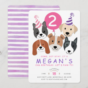 Invitation d'anniversaire de chien