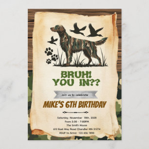 Invitation d'anniversaire de chien de chasse