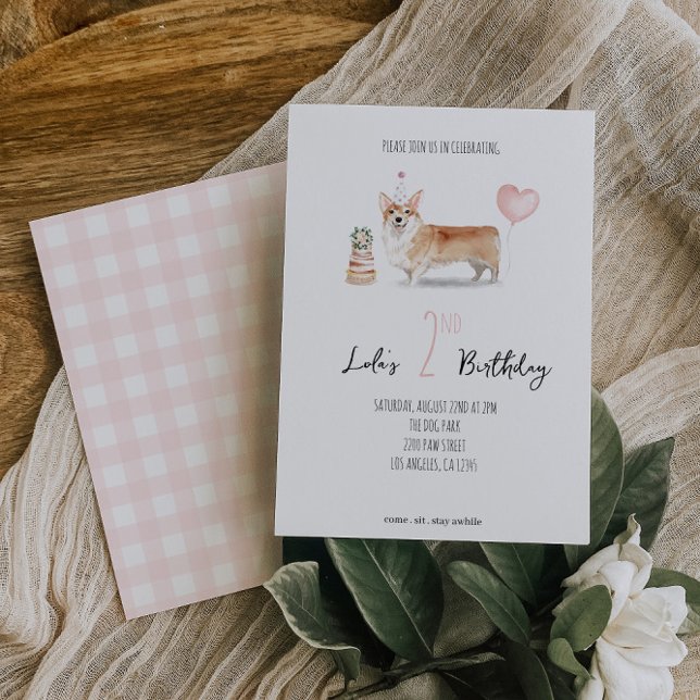 Invitation d'anniversaire de Chien de Corgi - Fill (Créateur téléchargé)