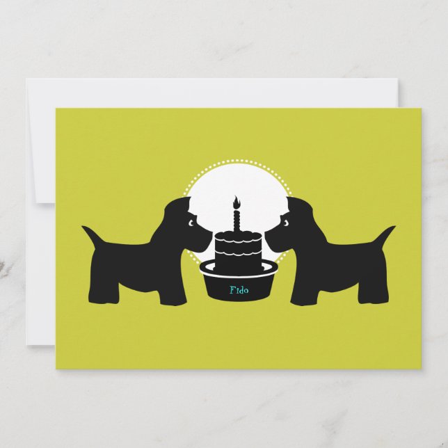 Invitation d'anniversaire de chien - sa une (Devant)