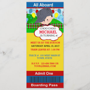 Invitation d'anniversaire de Choo Choo