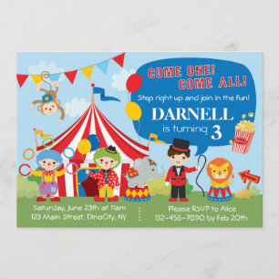 Invitation d'anniversaire de cirque