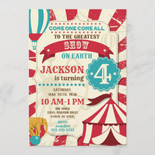 Invitation d'anniversaire de cirque/invitation