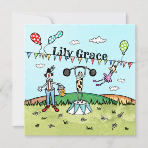 Invitation d'anniversaire de cirque personnalisée
