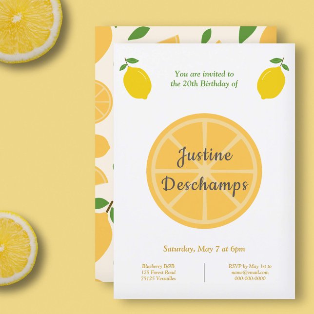 Invitation d'anniversaire de citron (Lemon Birthday Invitation)