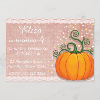 Invitation d'anniversaire de citrouille,