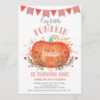 Invitation d'anniversaire de citrouille de fille