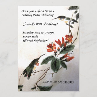 Invitation d'anniversaire de colibri