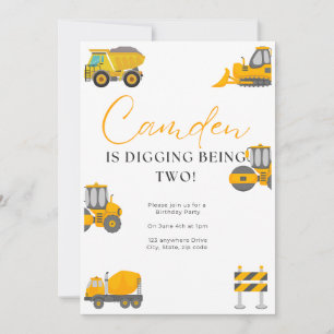 Invitation d'anniversaire de construction