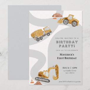 Invitation d'anniversaire de construction