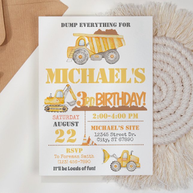 Invitation d'anniversaire de construction (Créateur téléchargé)
