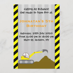 Invitation d'anniversaire de construction
