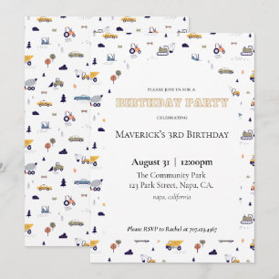 Invitation d'anniversaire de construction