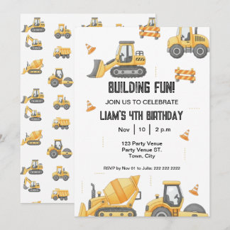 Invitation d'anniversaire de construction – 1ère f