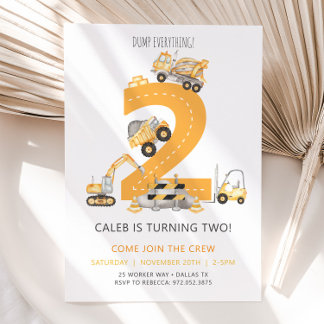 Invitation d'anniversaire de construction 2e anniv