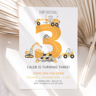 Invitation d'anniversaire de construction 3e anniv