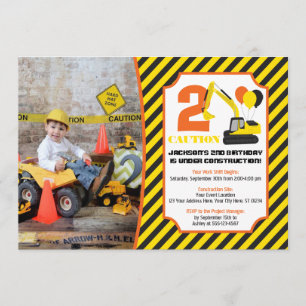 Invitation d'anniversaire de construction avec pho
