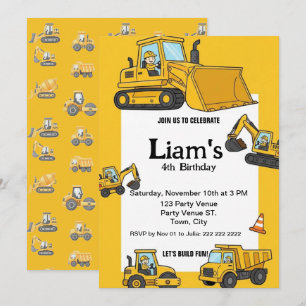 Invitation d'anniversaire de construction Fête d