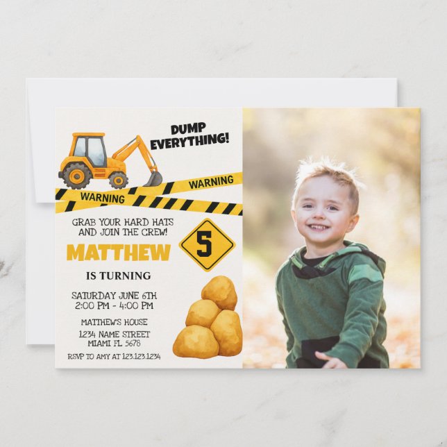 Invitation d'anniversaire de construction Modèles (Devant)